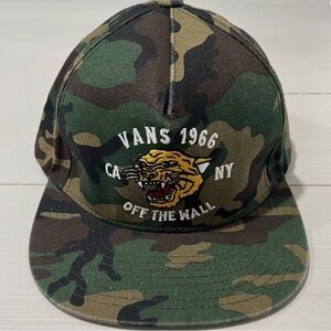 Vans Green and Brown Camouflage Hat with Embroidered Tiger